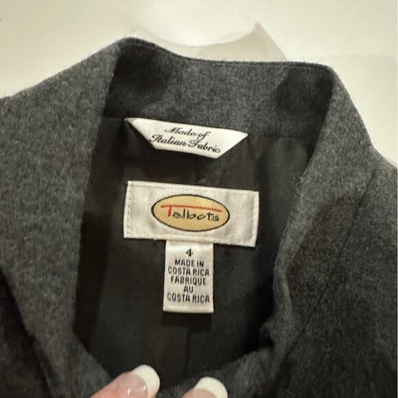 Talbots 100% Wool Gray Full Zip Long Sleeve Blazer Jacket Size‎ 4 - Picture 5 of 8